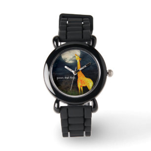 Wie schmeckt der Mond? Giraffe und Mondschau Armbanduhr