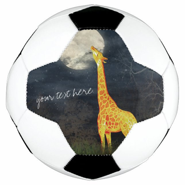 Wie schmeckt der Mond? Giraffe und Mondsoccer Fußball (Vorderseite)