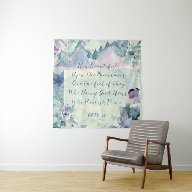 Wie schön an der Bergkulisse Wandteppich (Beispiel)