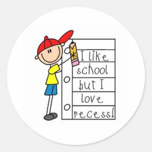 Wie Schule Liebe Pause Runder Aufkleber