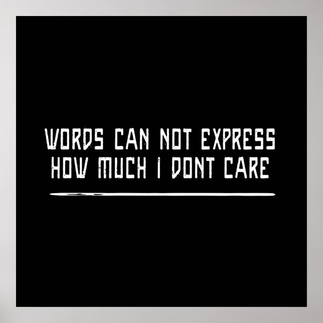 Wie sehr es mir egal ist poster (Vorne)