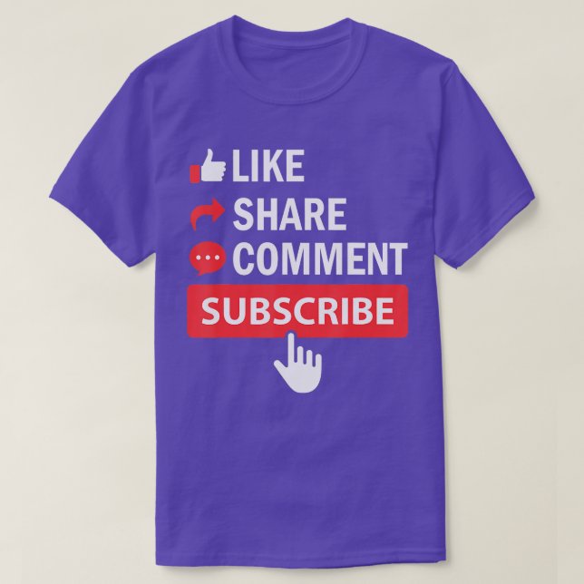 Wie Share-Kommentar-Video Live-Blog abonnieren T-Shirt (Design vorne)