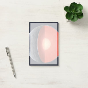 Wie sich ein Felsplanet bildet. Post-it Klebezettel