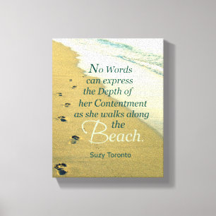 WIE SIE ENTLANG DEN STRAND GEHT LEINWANDDRUCK