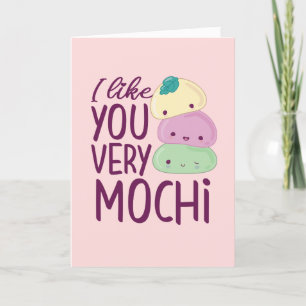 Wie Sie sehr Mochi Funny Food Pun Valentine's Day Feiertagskarte