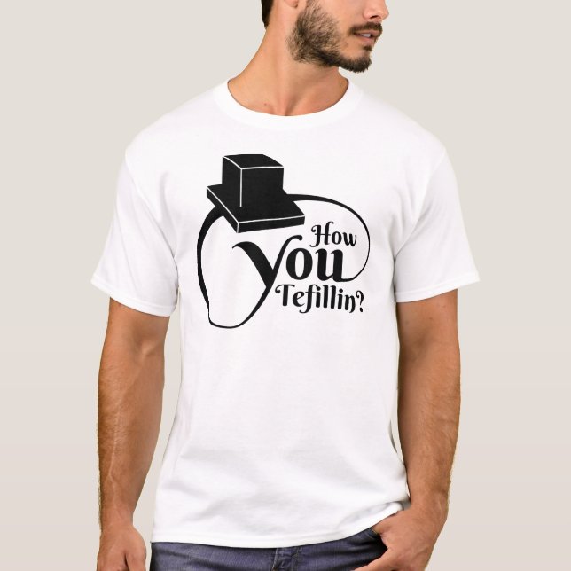 "Wie Sie Tefillin" (Schwarzes) T-Shirt (Vorderseite)