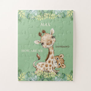 Wie sind wir andere Giraffe Cheetah Kinder? Puzzle