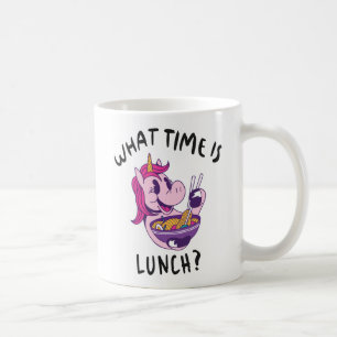 Wie spät ist das Mittagessen Kaffeetasse