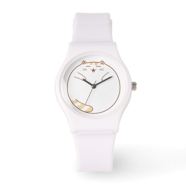 Wie spät ist es? (Hanging Cat) Armbanduhr (Vorderseite)