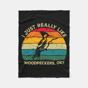Wie Spechte Ok_ Lustiger Specht Retro Fleecedecke