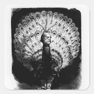 Wie stehen wir in der Welt? Quadratischer Aufkleber