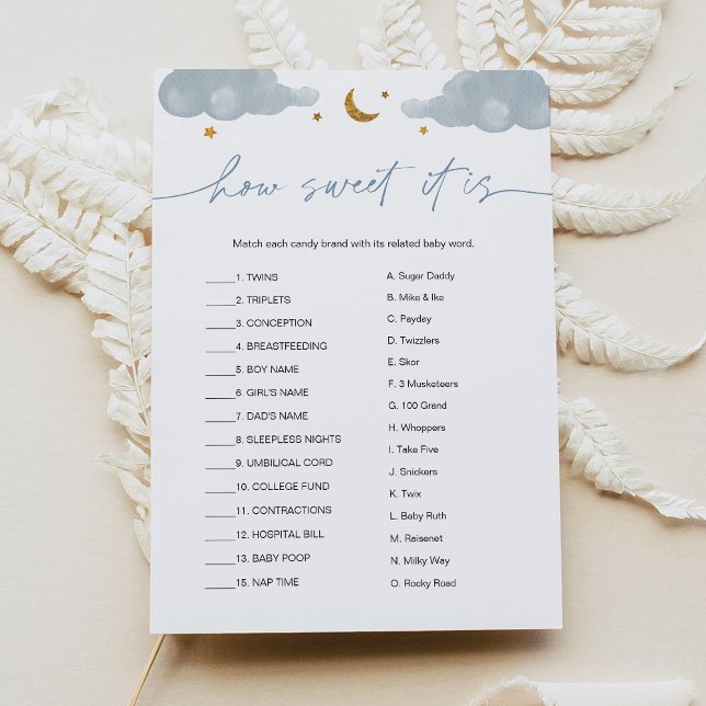 Wie süß es ist Candy Bar Twinkle Star Baby Game Einladung (Von Creator hochgeladen)