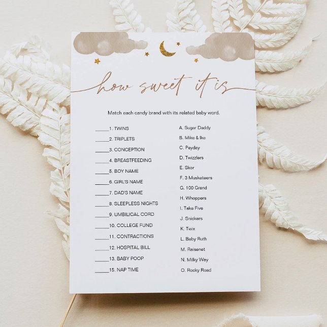 Wie süß es ist Candy Bar Twinkle Star Baby Game Einladung (Von Creator hochgeladen)