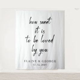 Wie süß es ist der Hintergrund des Hochzeitsstils Wandteppich