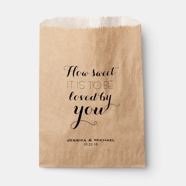 Wie süß es ist ein Brötchenbuffet für Hochzeitscan Geschenktütchen (Vorderseite)