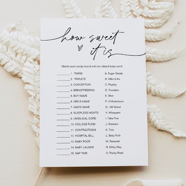 Wie süß es ist, ist die Bar-Spielkarte mit Süßigke Einladung (Von Creator hochgeladen)