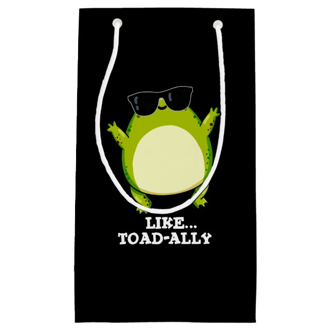 Wie Toad-ally Funny Toad Pun Dark BG Kleine Geschenktüte (Vorderseite)