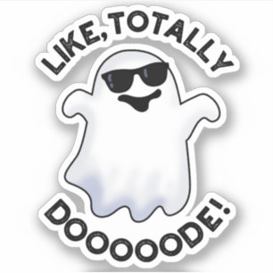 Wie Totally Doode Funny Ghost Pun Aufkleber