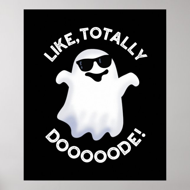 Wie Totally Doode Funny Ghost Pun Dark BG Poster (Vorne)