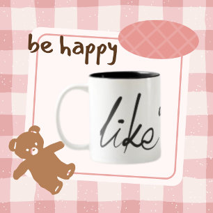 Wie und Liebe, schwarze Typografie Zweifarbige Tasse