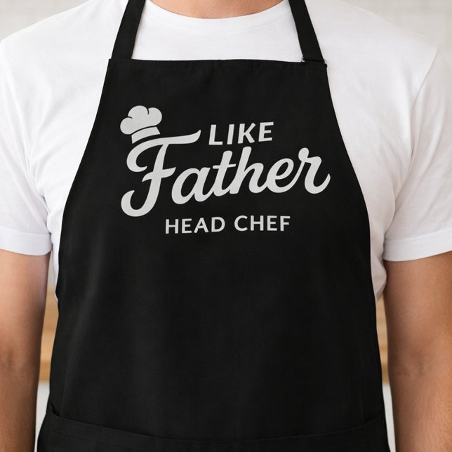 Wie Vater Chef-Typografie-Design Schürze (Father and daughter matching chef aprons for family cooking fun)