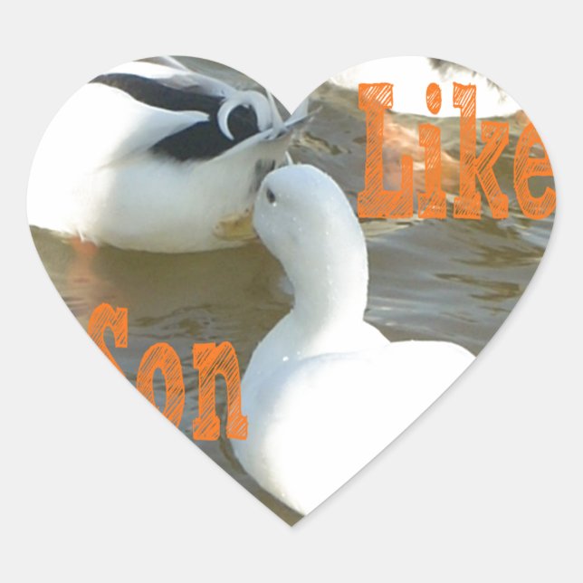 Wie Vater wie Sohn. Herz-Aufkleber (Vorderseite)