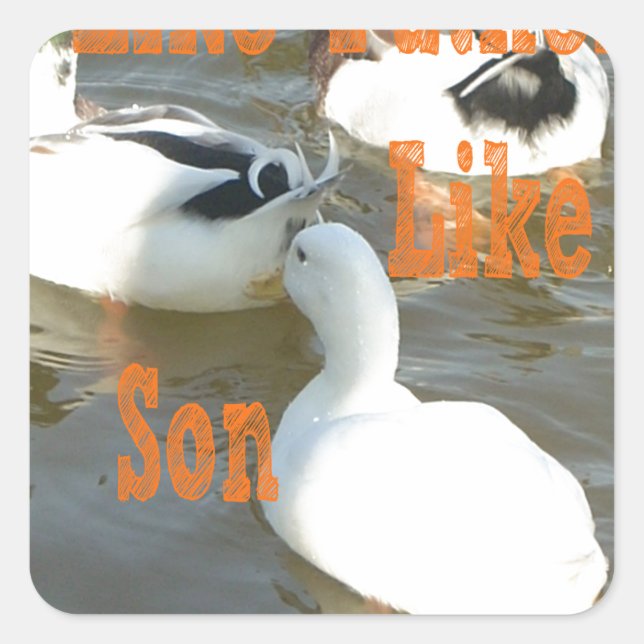 Wie Vater wie Sohn. Quadratischer Aufkleber (Vorderseite)