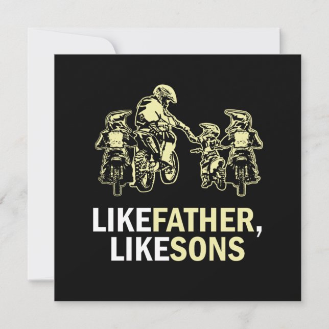 Wie Vater wie Sons Motocross Dirt Bike Geschenk Einladung (Vorderseite)