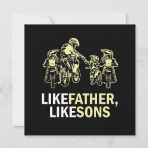 Wie Vater wie Sons Motocross Dirt Bike Geschenk Einladung