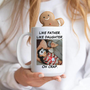 Wie Vater wie Tochter Foto Schwarz-weiß Kaffeetasse