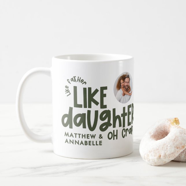 Wie Vater wie Tochter lustiges Foto Kaffeetasse (Mit Donut)