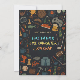 Wie Vater wie Tochter Oh Crap Fathers Day Geschenk Einladung