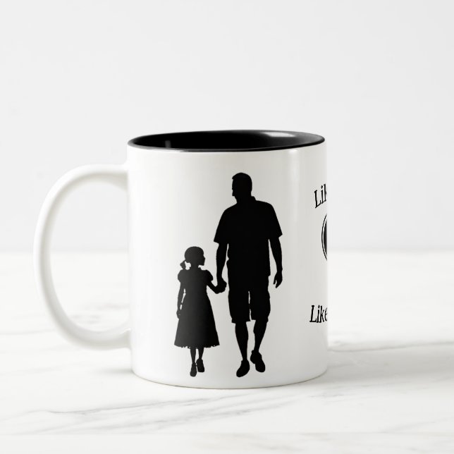 Wie Vater wie Tochter Silhouette 11 oz Zweifarbige Tasse (Links)