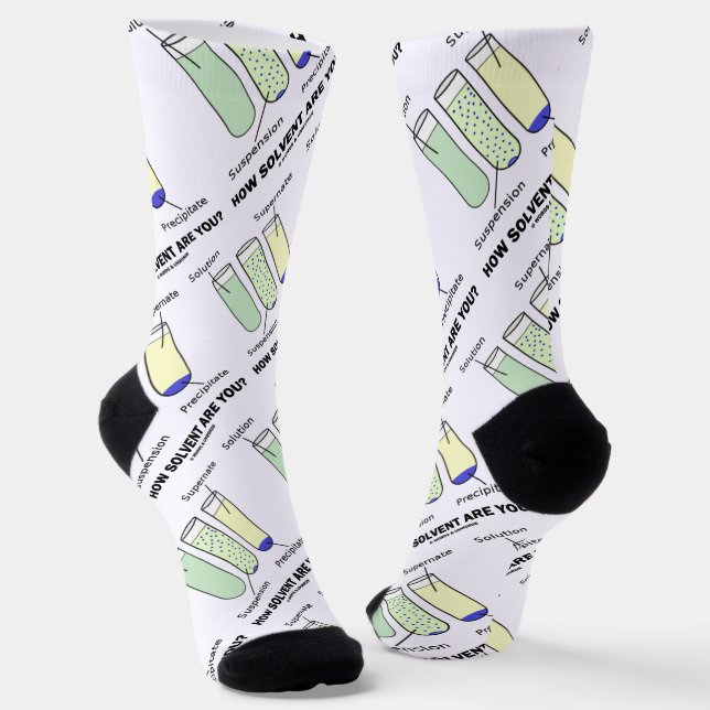 Wie viel Lösungsmittel hast du? Chemie-Spaß Socken (Gewinkelt)
