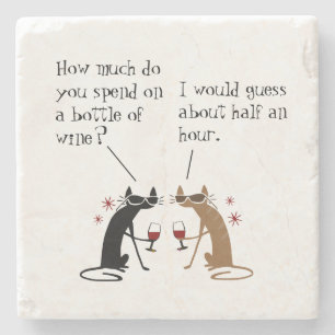 Wie viel verbringen Sie für eine Flasche Wein? Steinuntersetzer