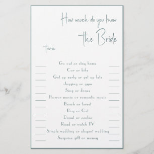 Wie viel wissen Sie vom Flyer The Bride Trivia?
