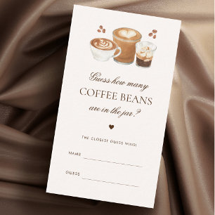 Wie viele Bohnen Coffee Brautparty Game Card Begleitkarte