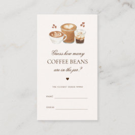 Wie viele Bohnen Coffee Brautparty Game Card Begleitkarte