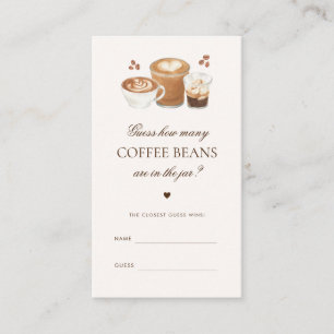 Wie viele Bohnen Coffee Brautparty Game Card Begleitkarte