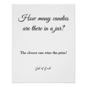 Wie viele Bonbons sind im Glas Baby Shower Spiel Poster