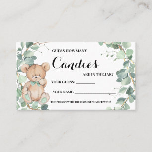 Wie viele Candies Bear Green Shower Game Card Platzkarte
