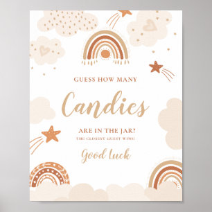 Wie viele Candies Boho Regenbogensignaturen Poster
