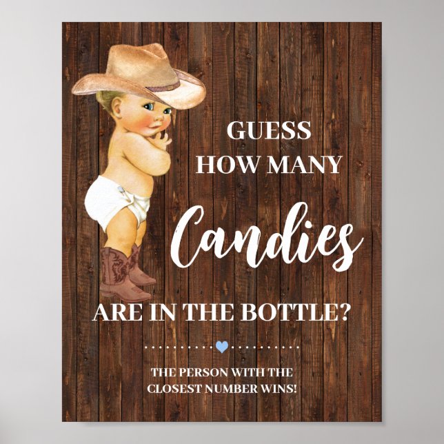Wie viele Candies Cowboy Baby Duschgel Spielzeiche Poster (Vorne)