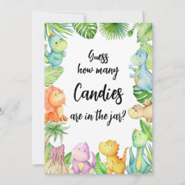 Wie viele Candies in Jar Dinosaur Babyduschkarte Einladung