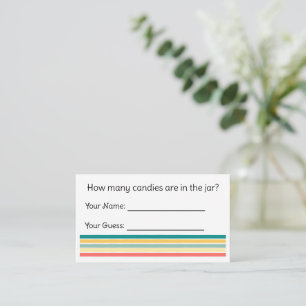 Wie viele Candies sind im Jar? Begleitkarte