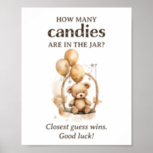 Wie viele Candies Teddy Bear Baby Dusche Poster