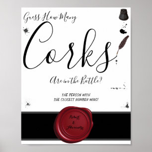 Wie viele Corks Pen & Inkwell Duschgel-Zeichen Poster