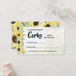 Wie viele Corks Sonnenblumen Brautparty Game Card Platzkarte