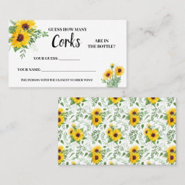 Wie viele Corks Sonnenblumen Brautparty Game Card Platzkarte