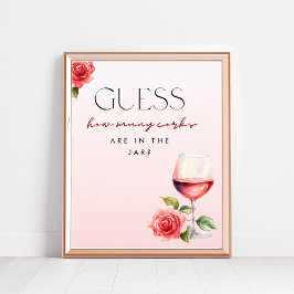 Wie viele Corks Wine Theme Showspiel-Zeichen Poster